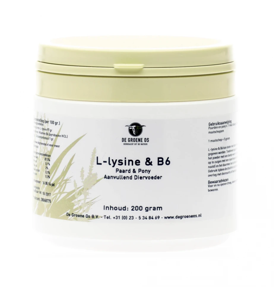 De Groene Os L-Lysine & B6 - 200 Gram