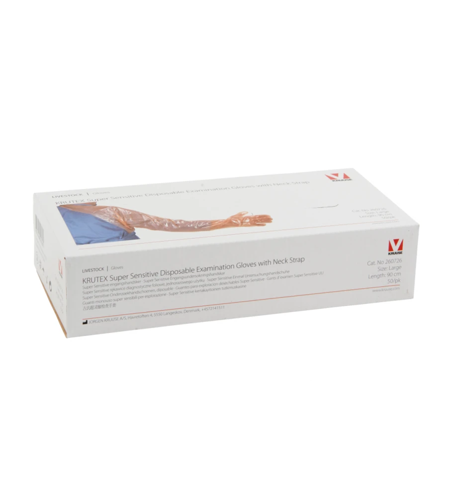 Krutex Onderzoekshandschoen Sensitive Met Neckstrap - 50 Stuks - Afbeelding 3